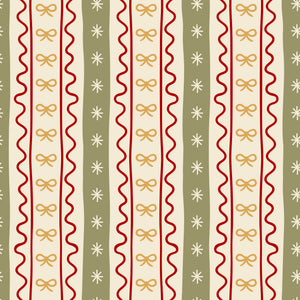 Merry Postmark Fabric Collection - Ric Rac Stripe