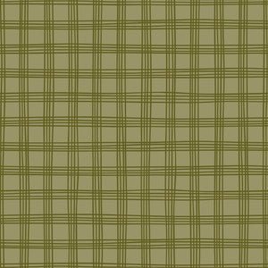 Merry Postmark Fabric Collection - Fir Windowpane
