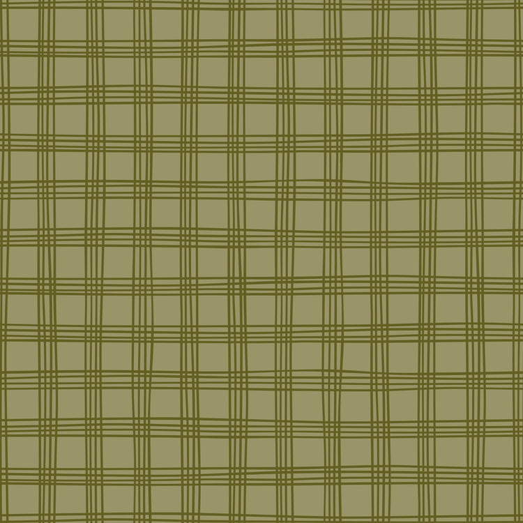 Merry Postmark Fabric Collection - Fir Windowpane
