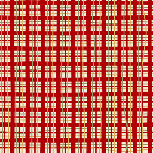 Merry Postmark Fabric Collection - Cranberry Plaid