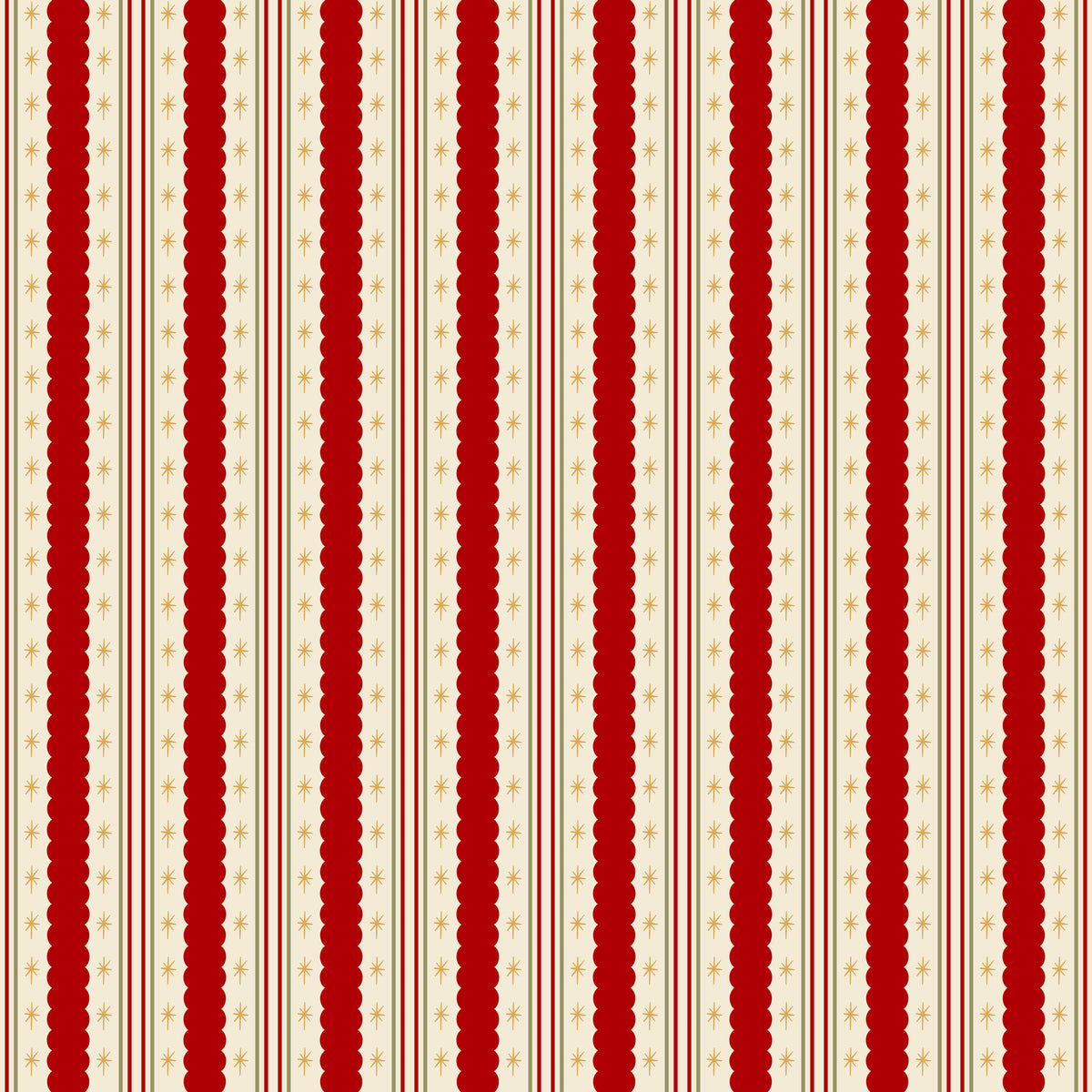 Merry Postmark Fabric Collection - Candy Stripe