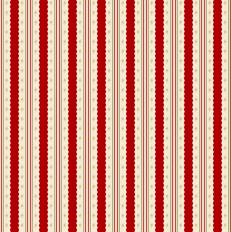 Merry Postmark Fabric Collection - Candy Stripe