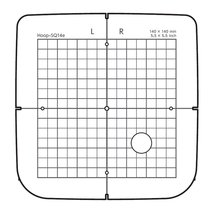 Black and white hoop hoop template diagram.