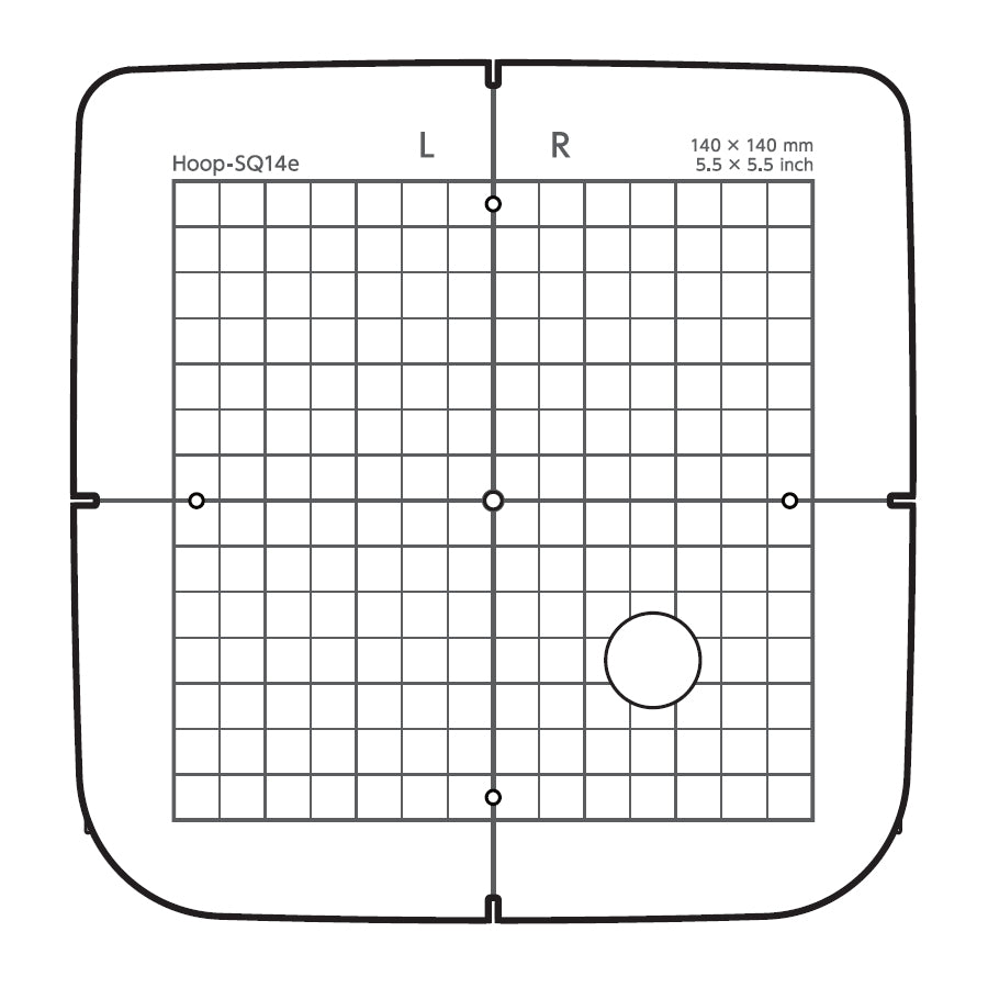 Black and white hoop hoop template diagram.
