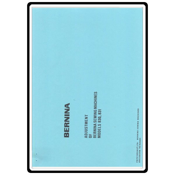 Service Manual, Bernina (Bernette) 830 image # 12737