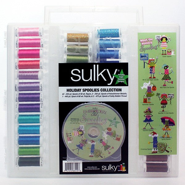 Sulky, Slimline Case with Holiday Spoolie Thread Collection - 47 Spools image # 59000