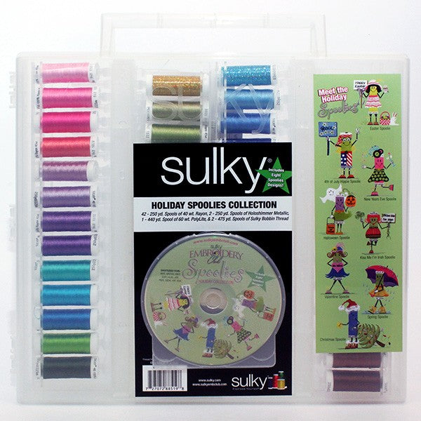 Sulky, Slimline Case with Holiday Spoolie Thread Collection - 47 Spools image # 59000