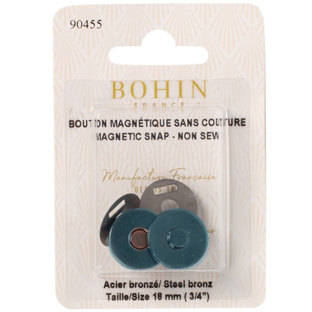 Bohin 3/4in Sew-on Magnetic Snaps (2pk) - Bronze image # 86075