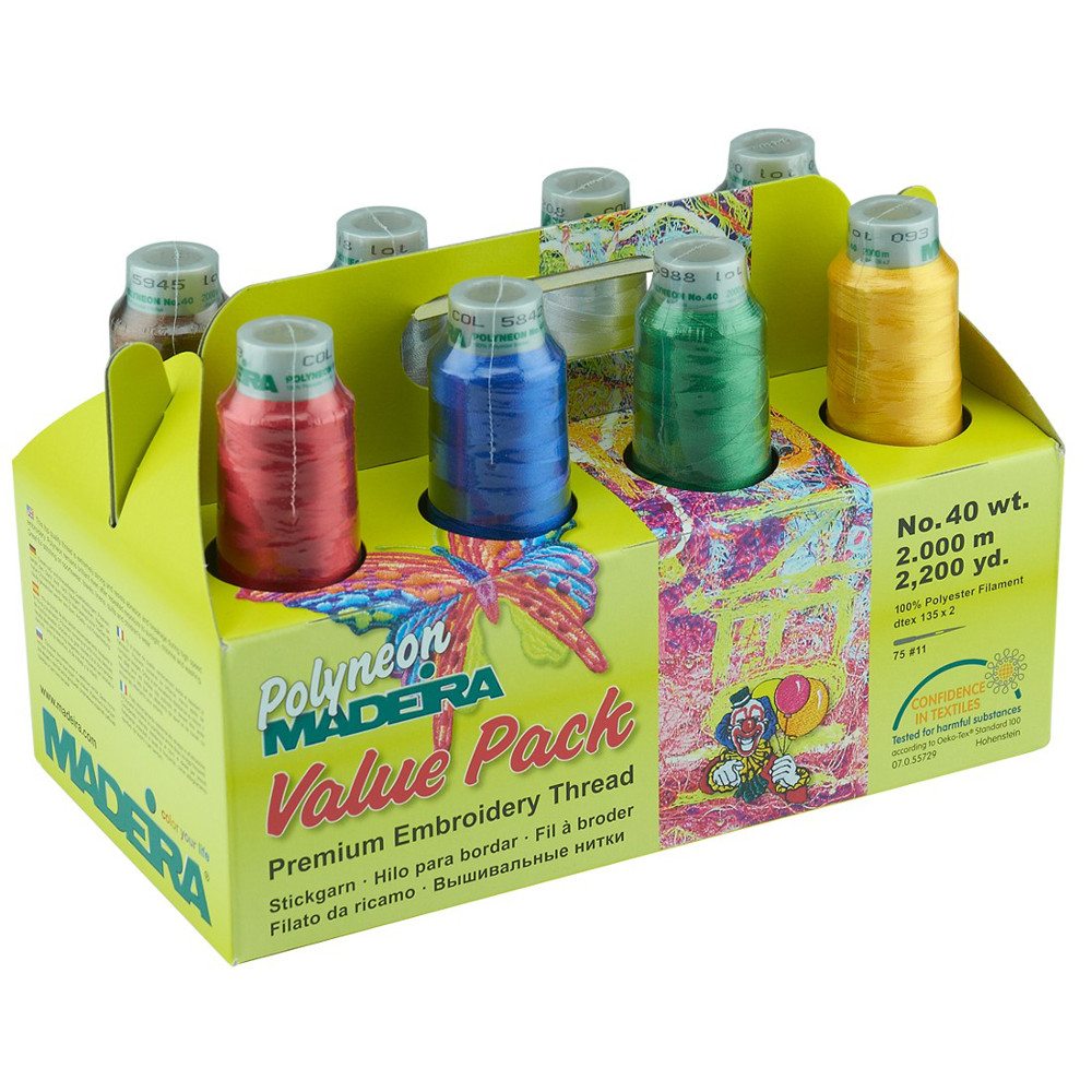 Madeira Polyneon 8 Cone Value Thread Pack, 2200yds, No 40 image # 38625
