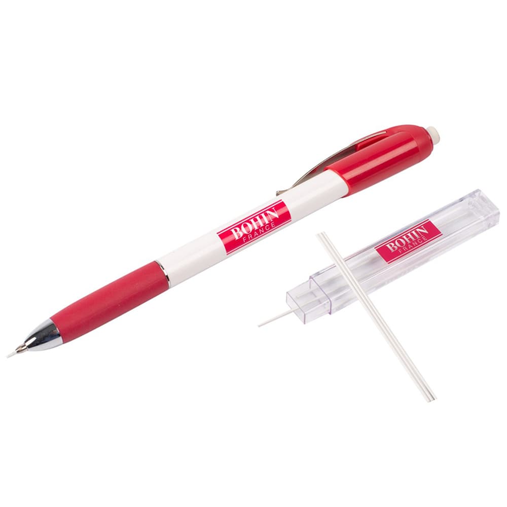 Extra Fine Tip Chalk Pencil w/ Refills (White), Bohin image # 85890