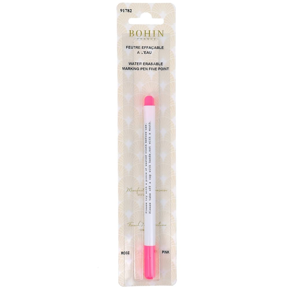 Bohin Water Erase Fabric Marking Pen, Pink image # 85941