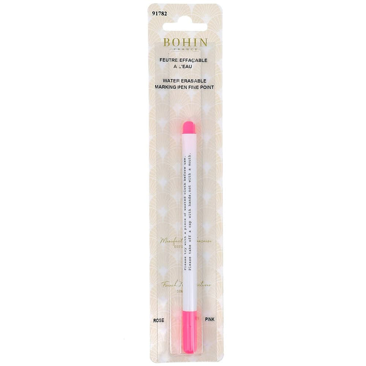 Bohin Water Erase Fabric Marking Pen, Pink image # 85941
