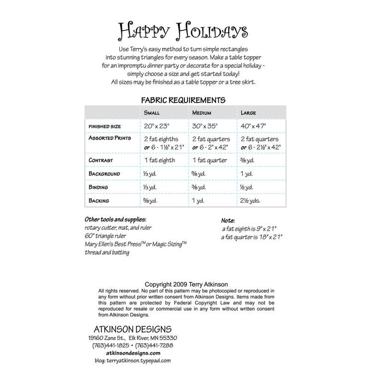 Happy Holidays Pattern, Atkinson Designs image # 99958