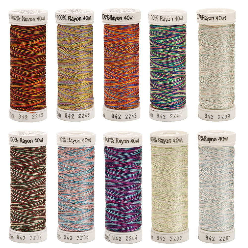 Sulky, Top 10 Variegated 40wt. Rayon Thread Set - 250yds