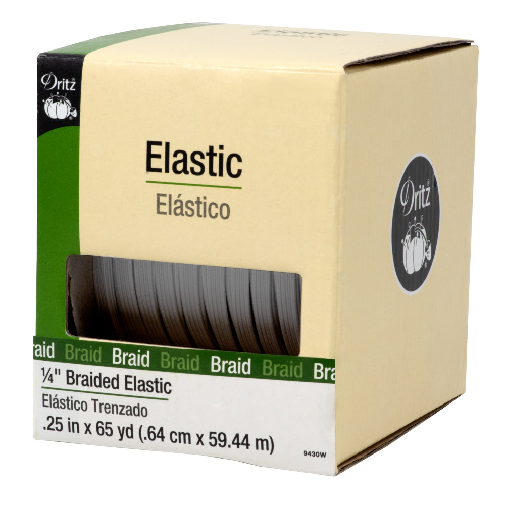 Dritz, White Braided Elastic - 1/4" x 65yds image # 66044