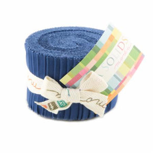 Blue, Moda Bella Solids Fabric, Junior Jelly Roll image # 35940