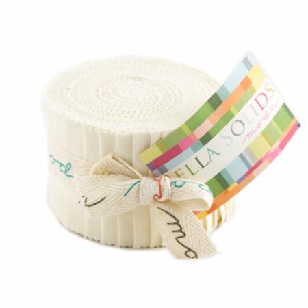 Ivory, Moda Bella Solids Fabric, Junior Jelly Roll image # 35944