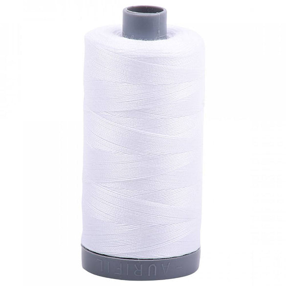 Aurifil 28wt Mako Cotton Thread (820yds), White - 2024