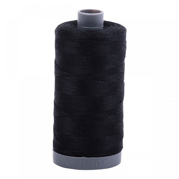 Aurifil 28wt Mako Cotton Thread (820yds), Black - 2692