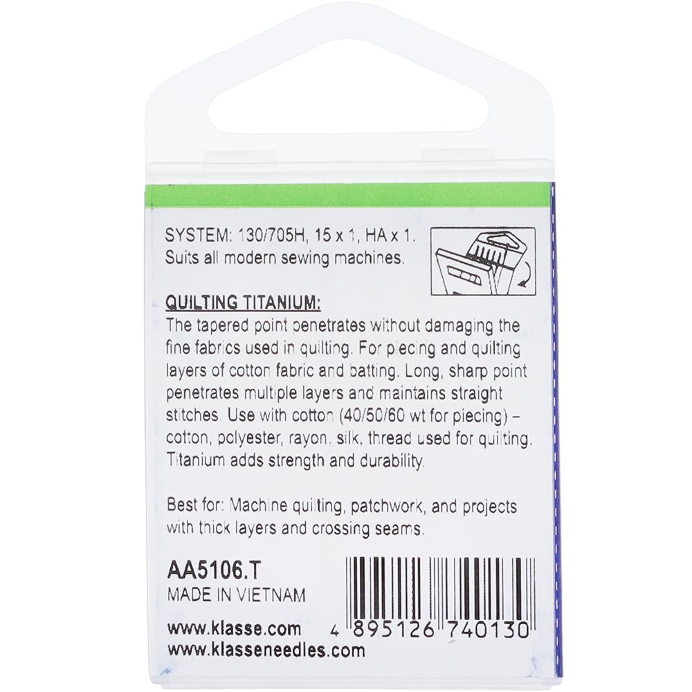 Quilting, Klasse, Titanium (4pk), Size 80/12, #A5-14880T image # 91523