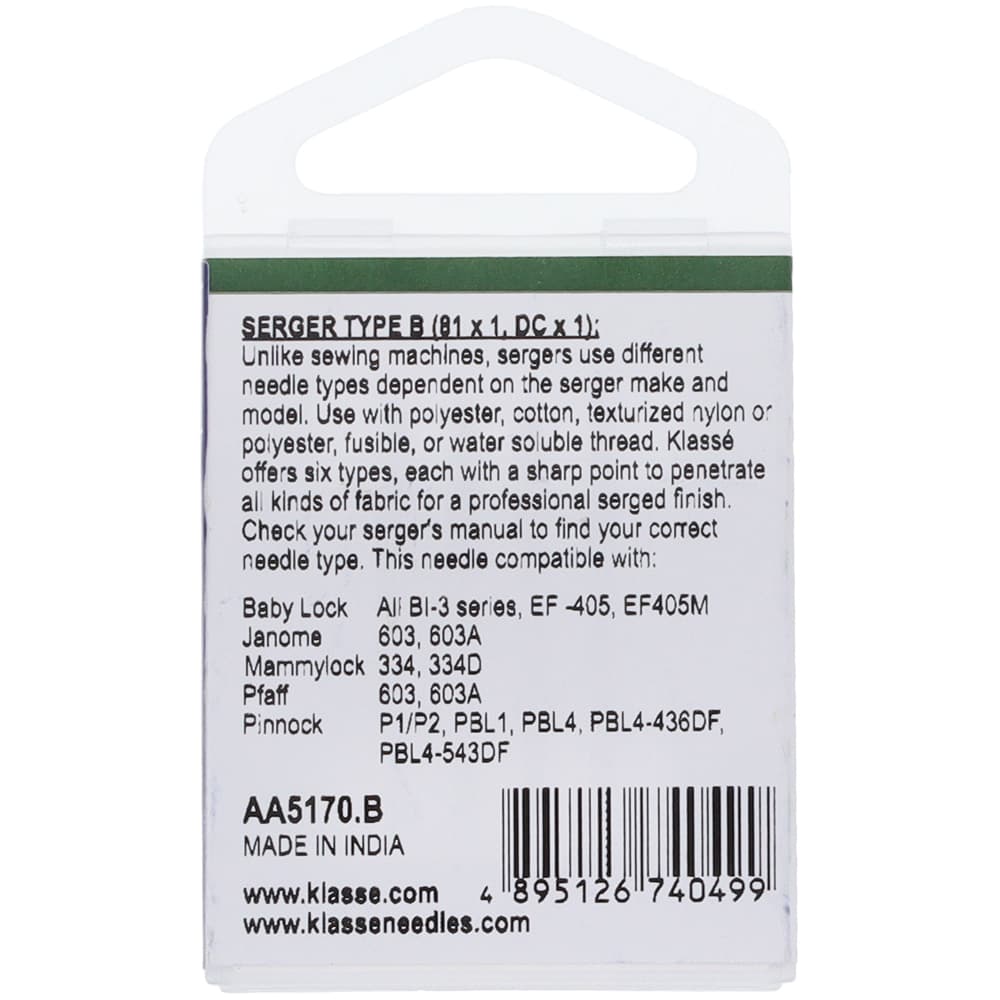 Serger Needles, Klasse' DCX1 (4pk) image # 91220