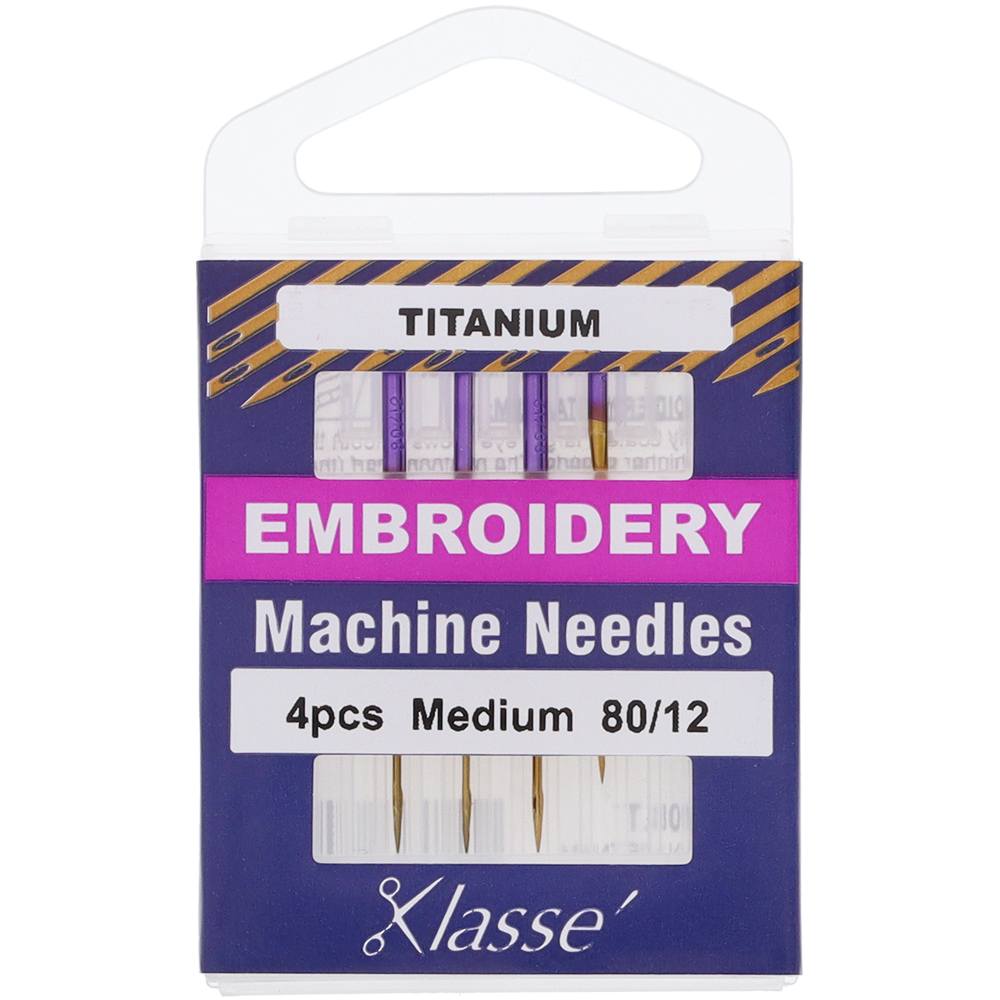 Titanium Embroidery Needles, Klasse (4pk), Size 80/12 image # 91518