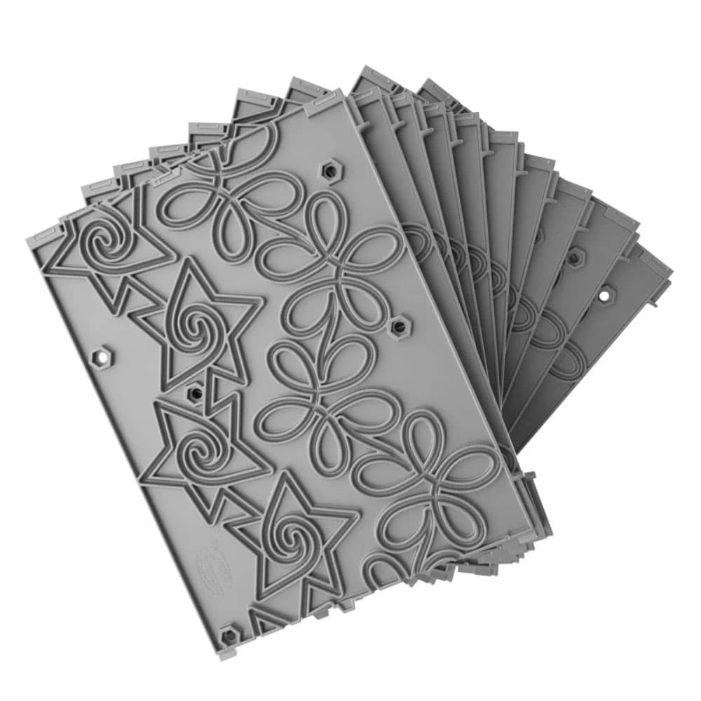 Plastic Pattern Perfect Stars and Flowers 10pc Set