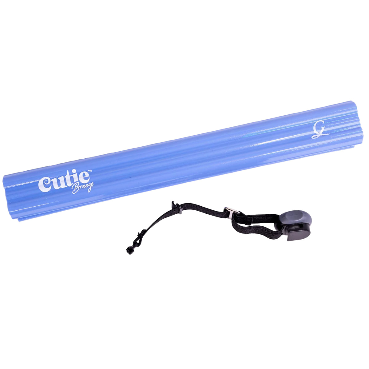 Cutie Breeze fabric clamp and black bungee stap.