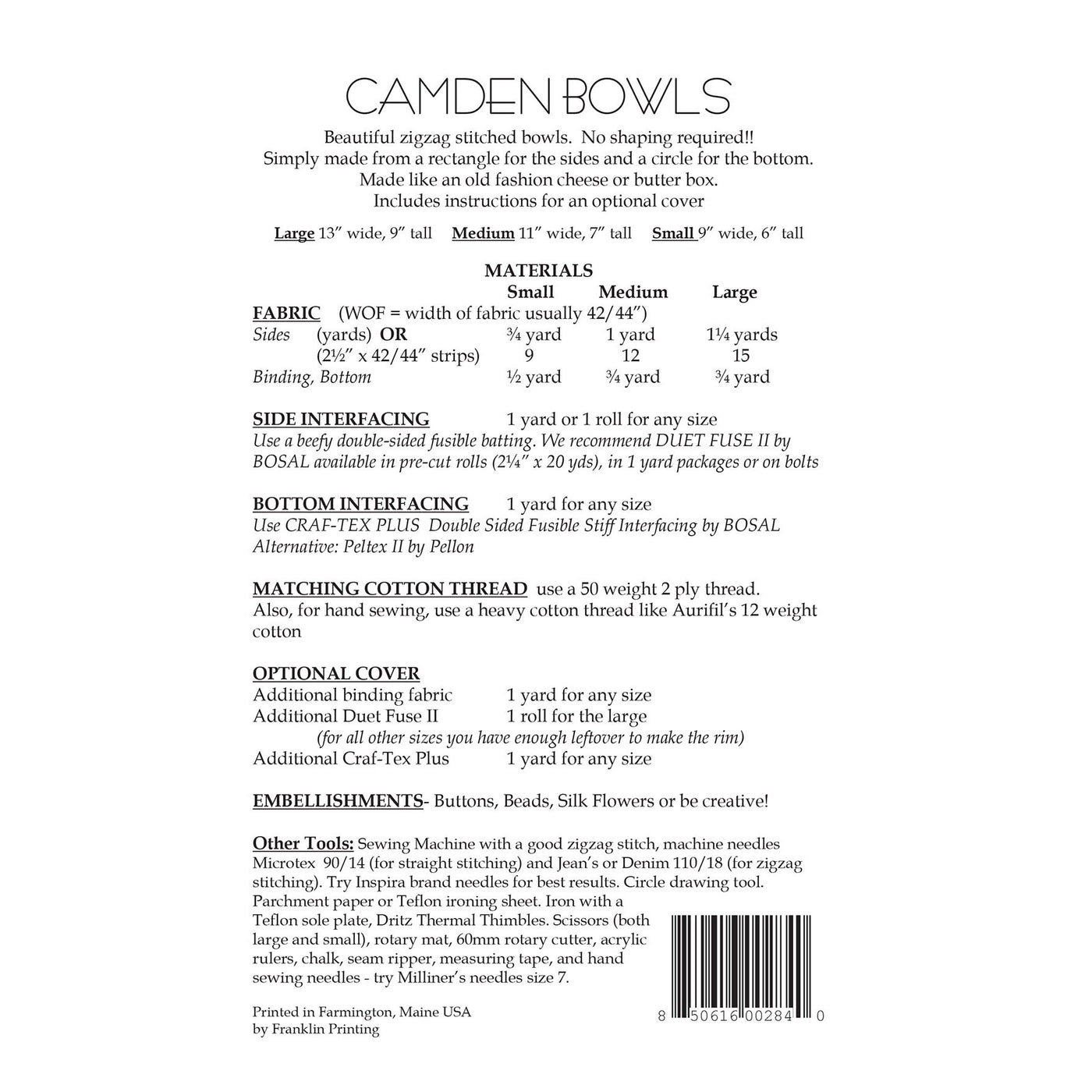 Camden Bowls Patterns, Aunties Two Patterns image # 35124