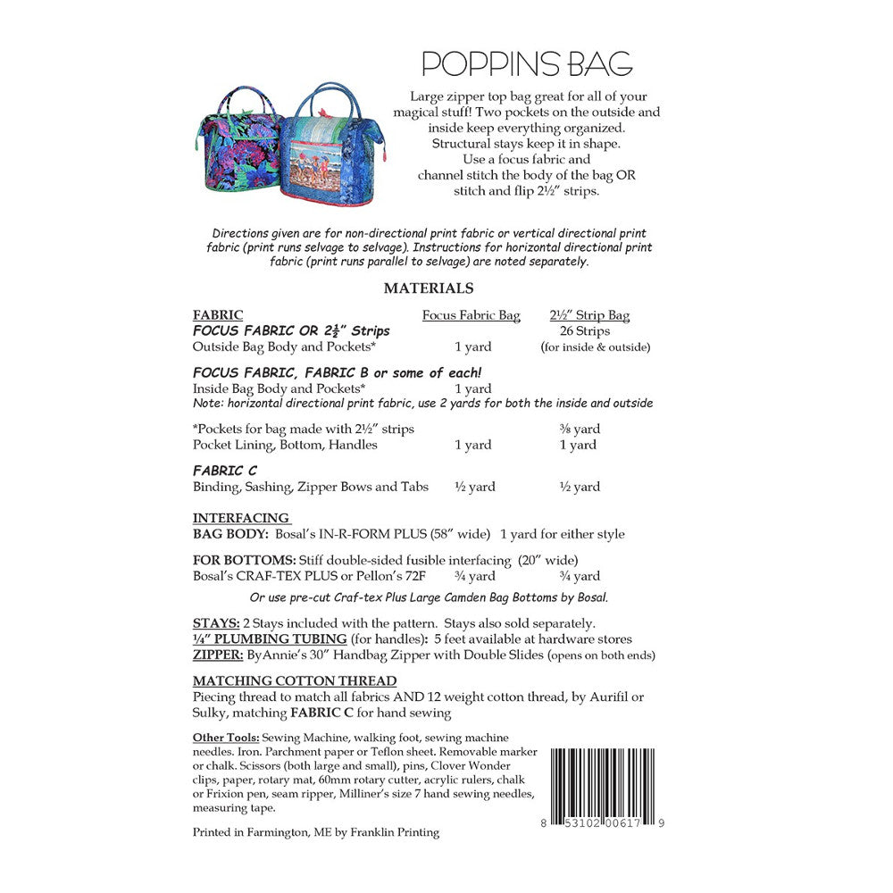 Poppins Bag Pattern, Aunties Two Patterns image # 43757