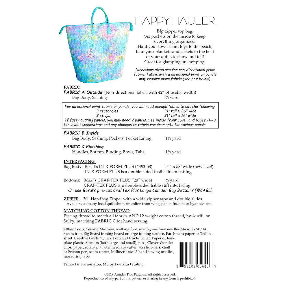 Happy Hauler Bag Pattern image # 59498
