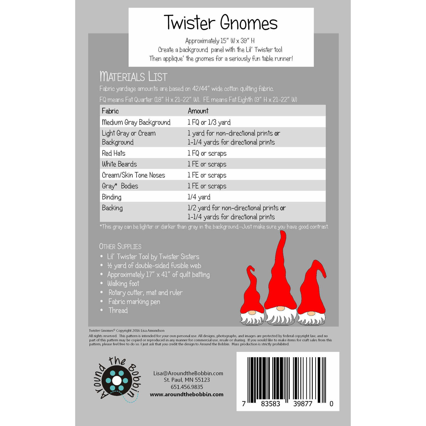 Twister Gnomes Pattern,  Around the Bobbin image # 35900