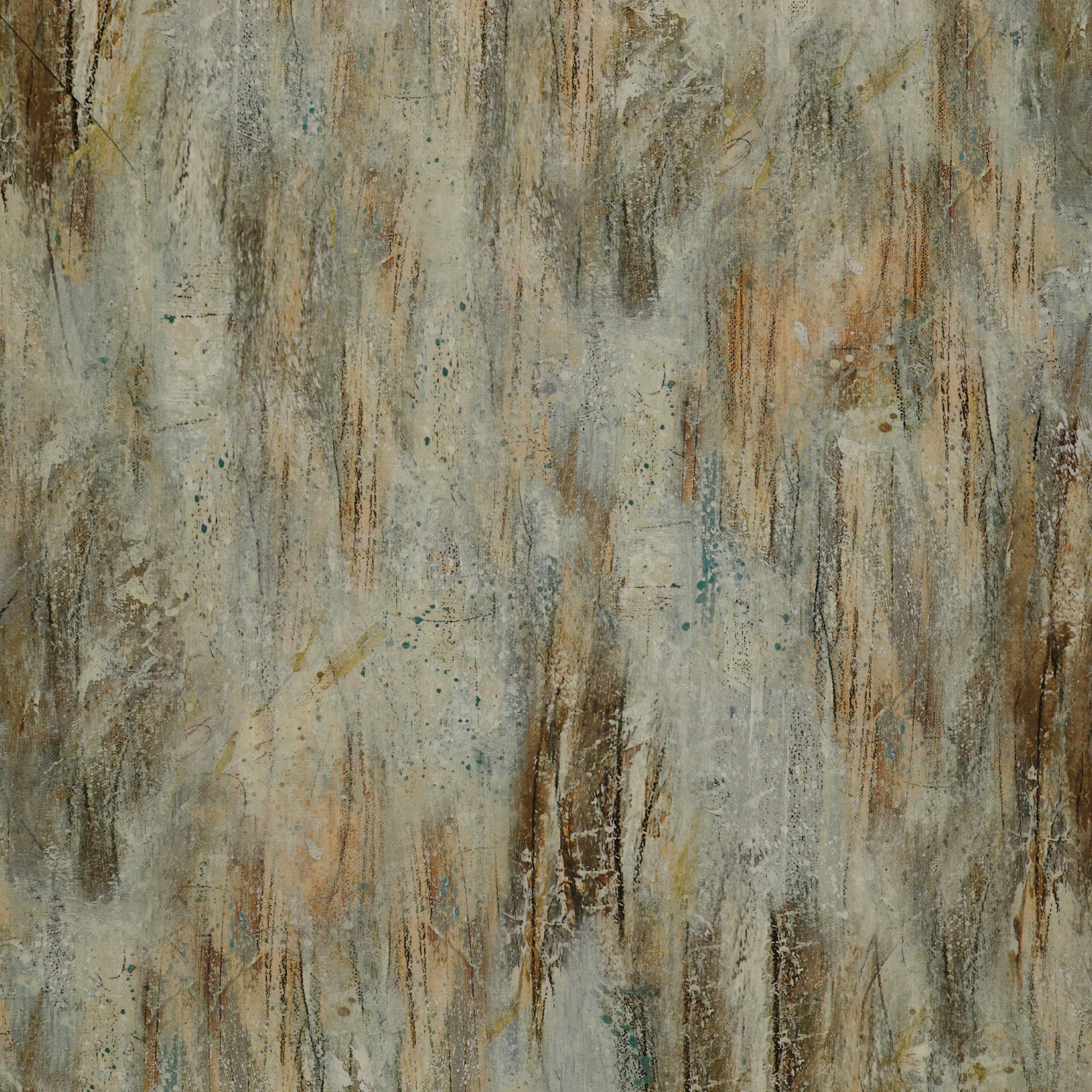 Shadow & Light Fabric 108" Quilt Backing beige, gray, brown, and teal brushstroke print NCB29224-32