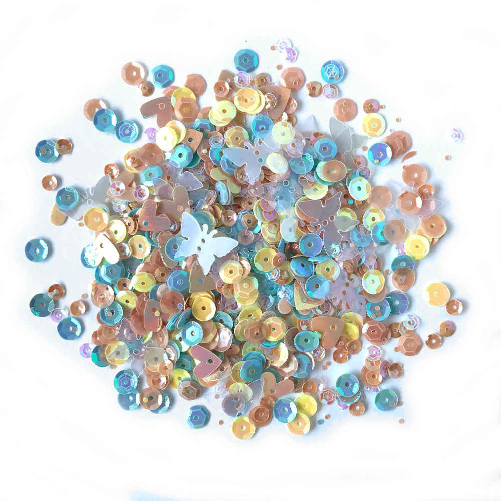 Buttons Galore, 28 Lilac Lane Sequin Tin - Spring Butterflies image # 49013