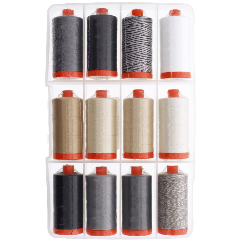 Aurifil 50wt Paper & Ink Thread Collection (12 Spools)