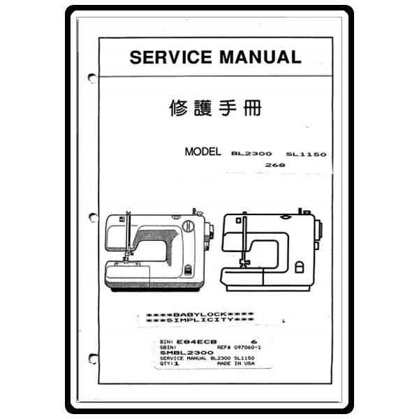 Service Manual, Babylock BL2300 image # 5765