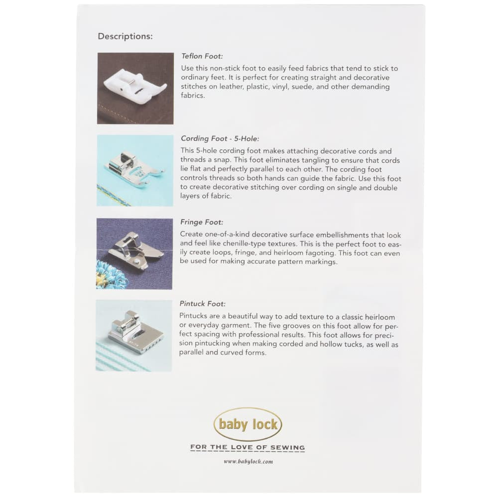 6pc Foot Kit and Case, Baby Lock #BLC-FEET image # 85523