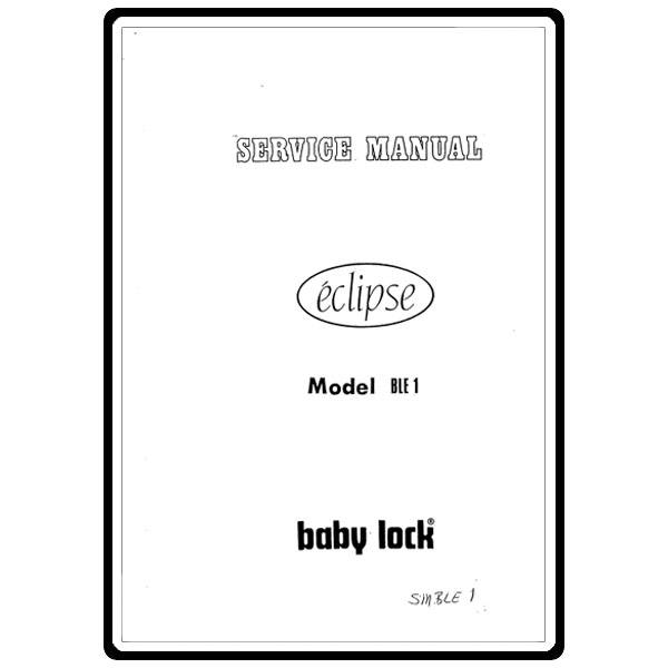 Service Manual, Babylock BLE1 Eclipse image # 5795