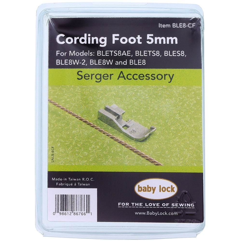 Cording Foot (5mm), Babylock #BLE8-CF image # 78884