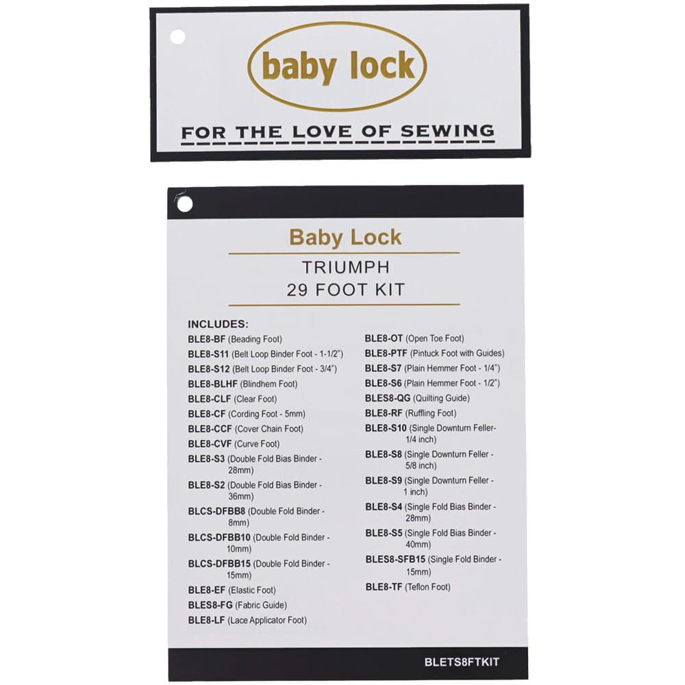 29pc Serger Foot Kit, Babylock #BLETS8FTKIT image # 107564