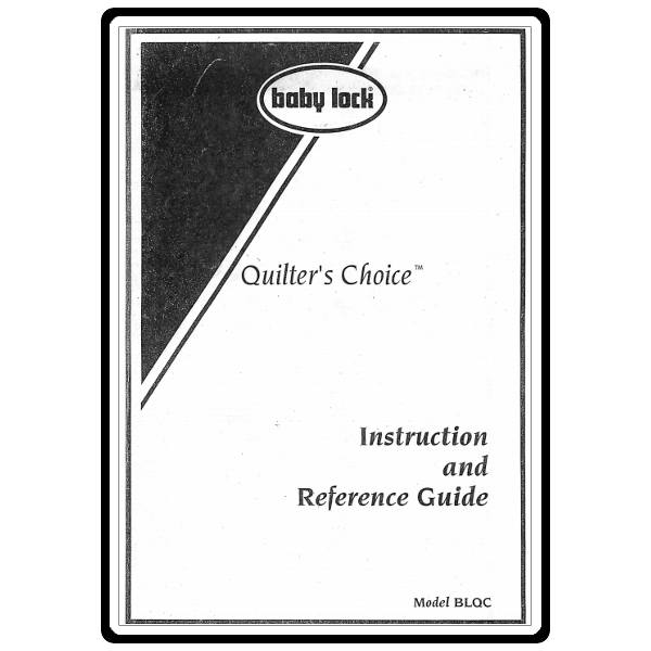 Service Manual, Babylock BLQC Quilter's Choice image # 5807