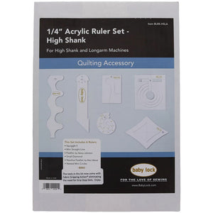 1/4" High Shank Acrylic Ruler Set, Babylock #BLRK-HSLA image # 107705