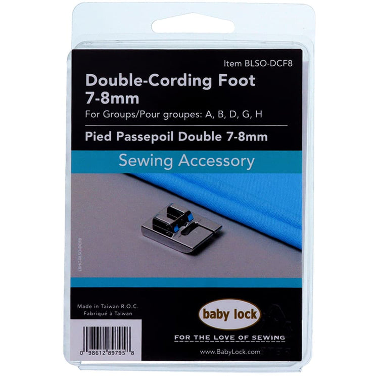 Double Cording Foot (7-8mm), Babylock #BLSO-DCF8 image # 91059