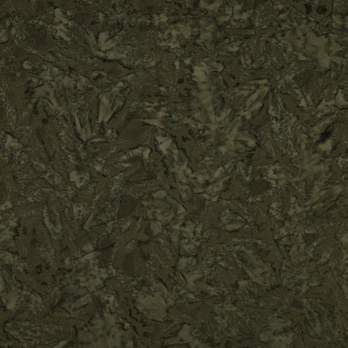 A close-up of a dark olive green textured material with mottled lighter brown and gray tones, filling the entire frame.