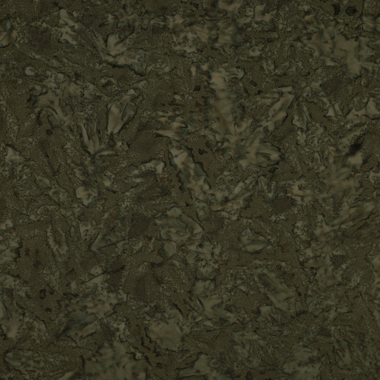A close-up of a dark olive green textured material with mottled lighter brown and gray tones, filling the entire frame.