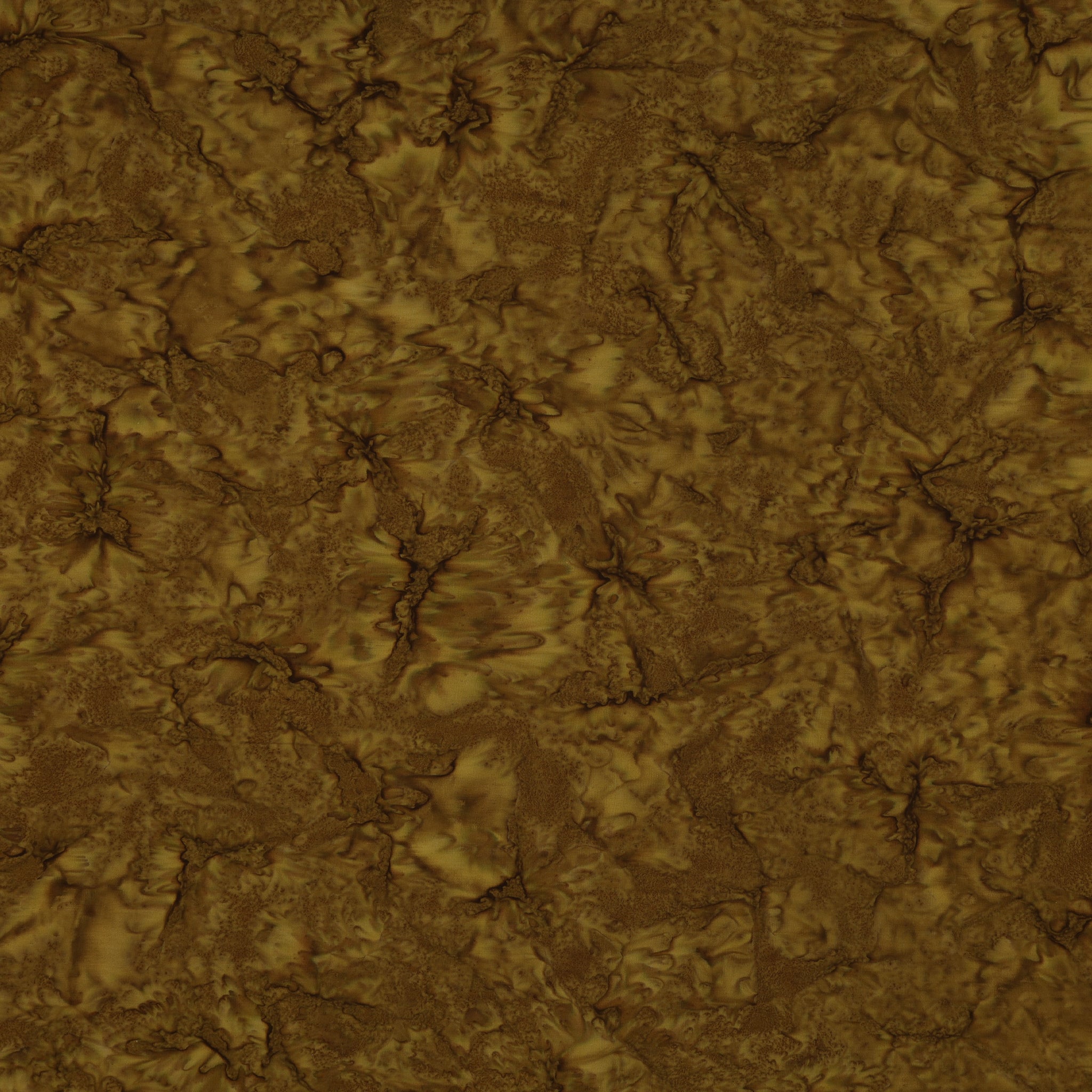A close-up of a textured material swatch with a mottled, organic pattern in earthy brown and golden-brown tones.