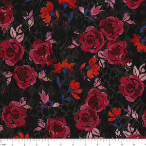 Grunge Gone Glam Fabric Collection - Sweet Jane Rose Noir in Lawn: with ruler for scale BX17340L-26
