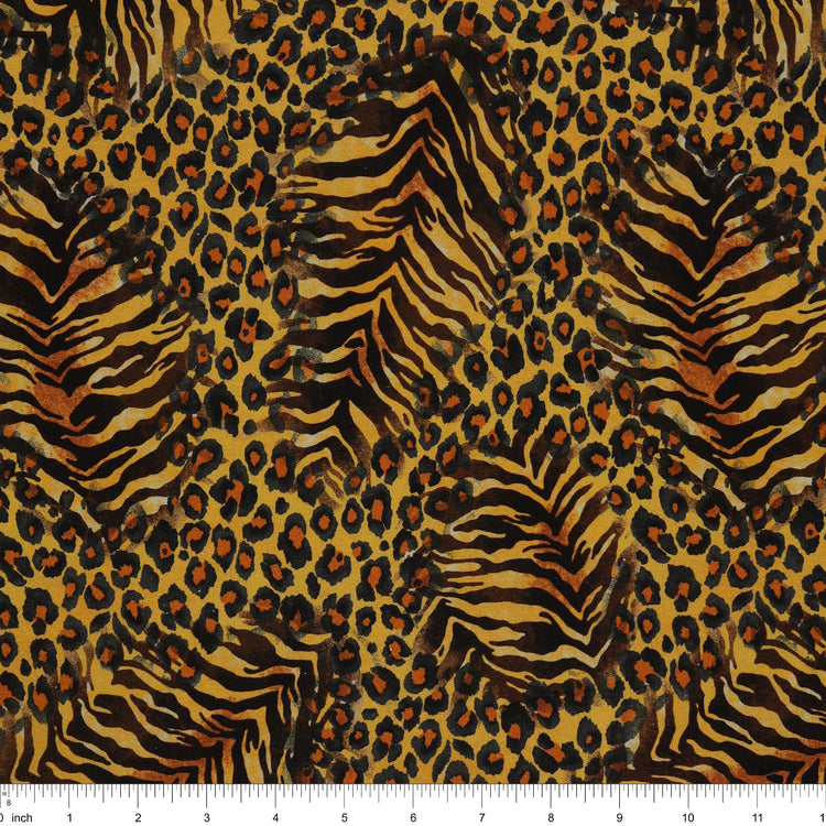 Grunge Gone Glam Fabric Collection - Spirit Animal Neutral Gold: with ruler for scale BX17342-30