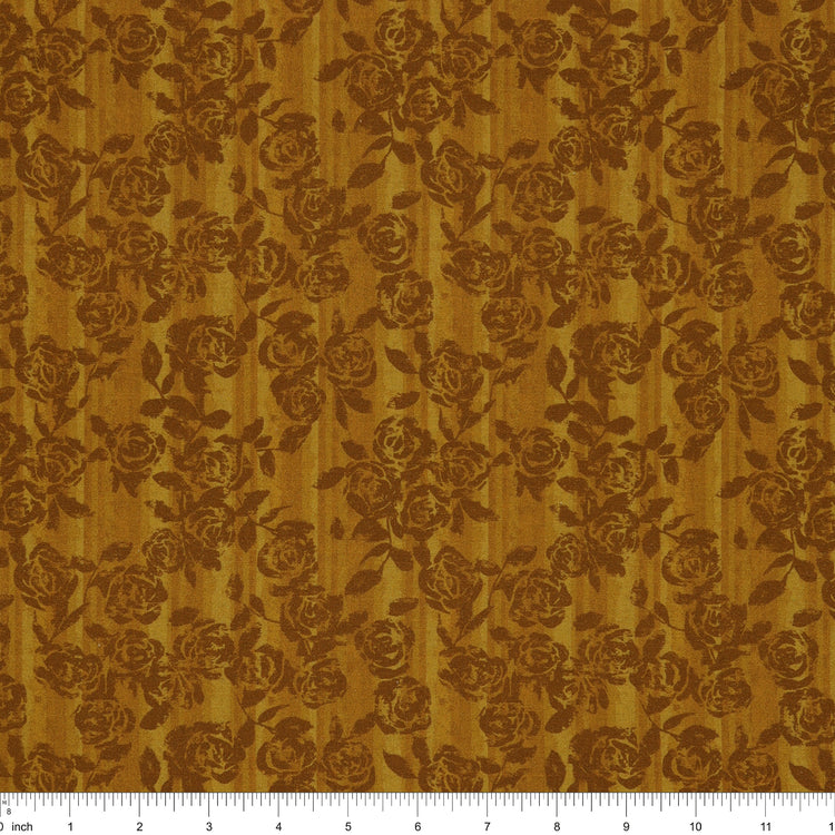 Grunge Gone Glam Fabric Collection - Gilded Garden Maize: with ruler for scale BX17345-33