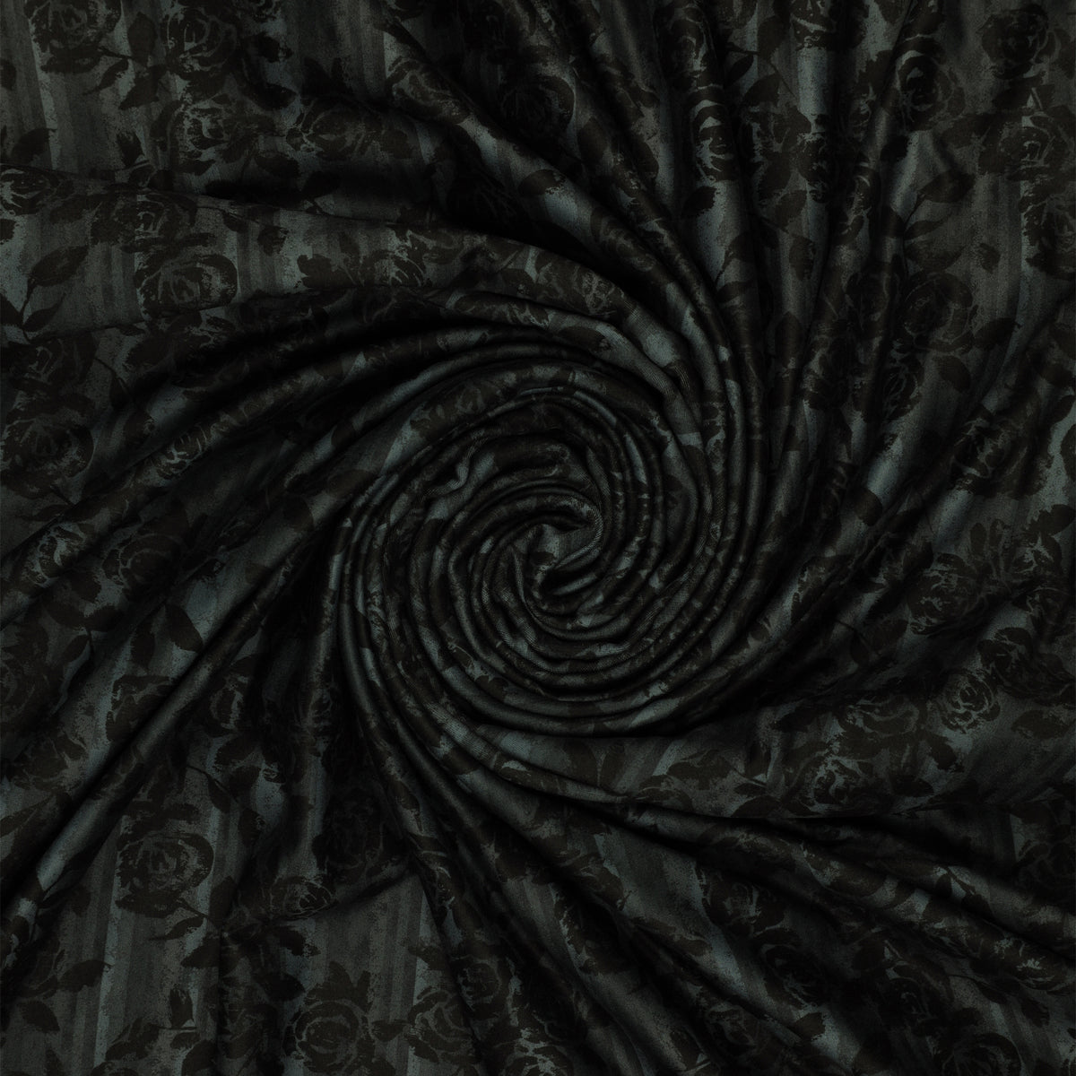 Grunge Gone Glam Fabric Collection - Gilded Garden Charcoal in Poly/Spandex: swirled BX17345X-12